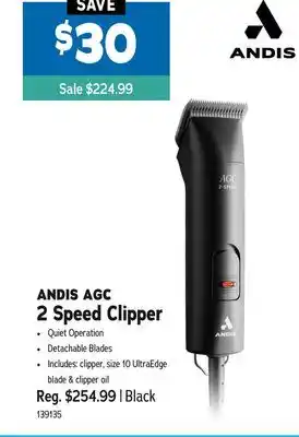 Ren’s Pets Depot ANDIS AGC 2 Speed Clipper offer