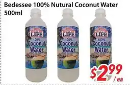 Bestco Food Mart Bedessee 100% Nutural Coconut Water offer