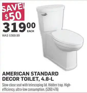 Co-op American standard decor toilet offer