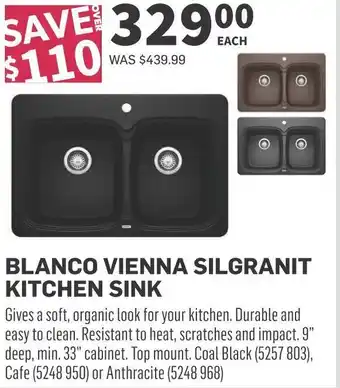 Co-op Blanco vienna silgranit kitchen sink offer