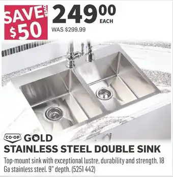 Co-op Stainless steel double sink offer