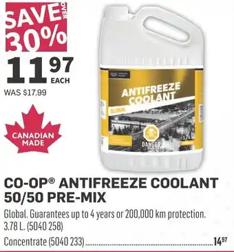 Co-op Co-op antifreeze coolant 50/50 pre-mix offer