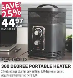 Co-op 360 degree portable heater offer