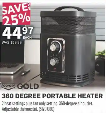 Co-op 360 degree portable heater offer