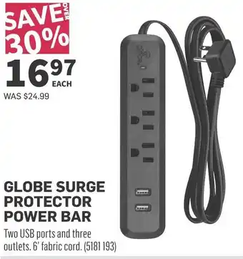 Co-op Globe surge protector power bar offer