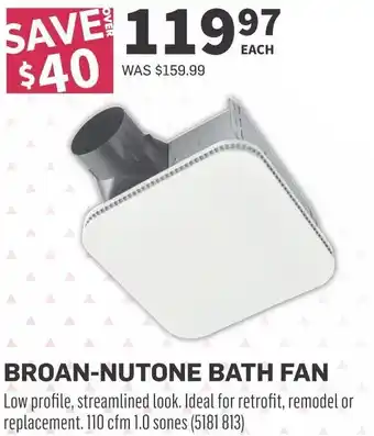 Co-op Broan-nutone bath fan offer