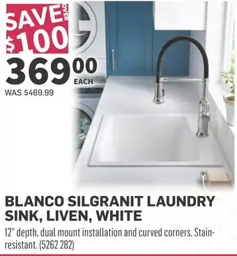 Co-op Blanco silgranit laundry sink, liven, white offer