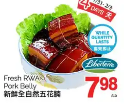 T&T Supermarket FRESH RWA PORK BELLY offer