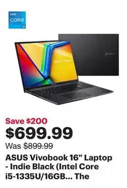 Best Buy ASUS Vivobook 16 Laptop - Indie Black (Intel Core i5-1335U/16GB RAM/1TB SSD/Win 11) offer