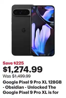 Best Buy Google Pixel 9 Pro XL 128GB - Obsidian - Unlocked offer