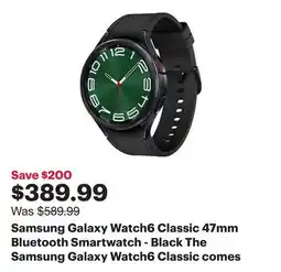 Best Buy Samsung Galaxy Watch6 Classic 47mm Bluetooth Smartwatch - Black offer