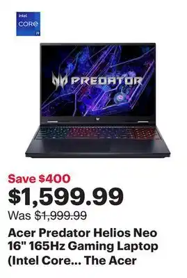 Best Buy Acer Predator Helios Neo 16 165Hz Gaming Laptop (Intel Core i9-14900HX/16GB RAM/1TB SSD/RTX 4060) offer