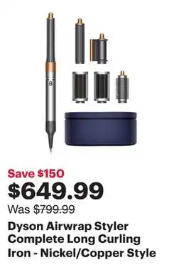 Best Buy Dyson Airwrap Styler Complete Long Curling Iron - Nickel/Copper offer