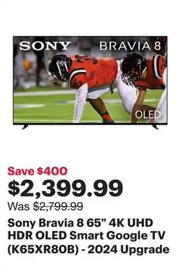 Best Buy Sony Bravia 8 65 4K UHD HDR OLED Smart Google TV (K65XR80B) - 2024 offer