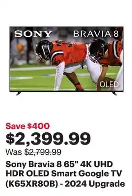 Best Buy Sony Bravia 8 65 4K UHD HDR OLED Smart Google TV (K65XR80B) - 2024 offer