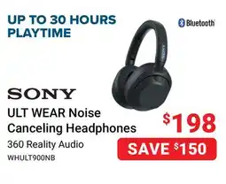 Visions Electronics SONY ULT WEAR Noise Canceling Headphones offer