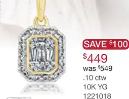 Charm Diamond 0.10CTW Diamond Fashion Pendant in 10K Yellow Gold offer