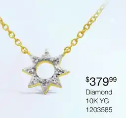 Charm Diamond Charmables 10K Yellow Gold Diamond Sun Necklace offer