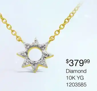 Charm Diamond Charmables 10K Yellow Gold Diamond Sun Necklace offer