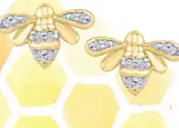 Charm Diamond 10K Yellow Gold Diamond Bee Earrings offer