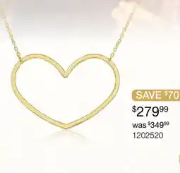 Charm Diamond 10K Yellow Gold Large Heart 18 Necklace offer