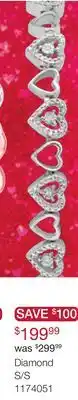 Charm Diamond Sterling Silver Diamond Heart Bracelet offer