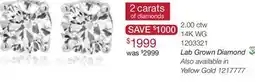 Charm Diamond New Brilliance 14K White Gold Lab Grown 2.00CTW Diamond Stud Earrings offer