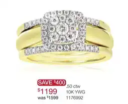 Charm Diamond 50 ctw 10K Yellow White Gold Ring offer