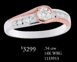 Charm Diamond Glacier Fire 14K White & Rose Gold 0.54CTW Bridal Ring offer