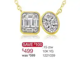 Charm Diamond 0.15CTW Diamond Necklace in 10K Yellow Gold offer