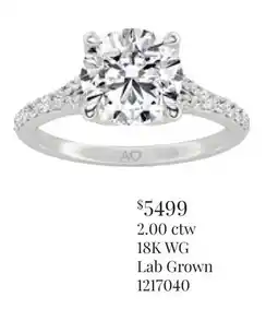 Charm Diamond Above Love Lab Grown 2.00CTW Diamond Bridal Ring in 18K White Gold offer