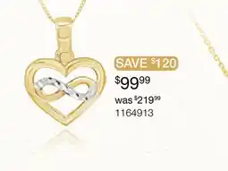 Charm Diamond 10K Yellow and White Gold Infinity & Heart Necklace offer