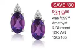 Charm Diamond 10K White Gold Amethyst and Diamond Earrings offer