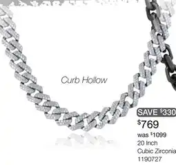 Charm Diamond Sterling Silver Cubic Zirconia 20 Set Curb Chain offer