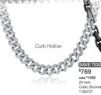 Charm Diamond Sterling Silver Cubic Zirconia 20 Set Curb Chain offer