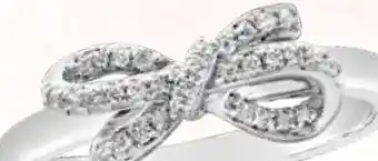 Charm Diamond 0.11CTW Diamond Bow Fashion Ring In Sterling Silver offer