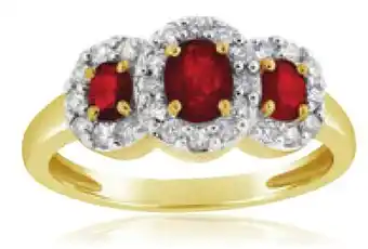 Charm Diamond 10K Yellow Gold Ruby & Diamond Ring offer