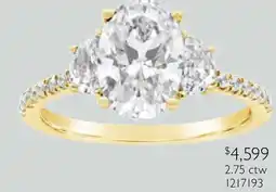 Charm Diamond Jenny Packham Lab Grown 2.75CTW Oval Shaped Diamond Bridal Ring 18K Yellow Gold offer