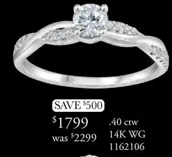 Charm Diamond Glacier Fire 14K White Gold 0.40CTW Bridal Ring offer