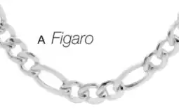 Charm Diamond 10K White Gold 24 4.5mm Figaro Chain offer