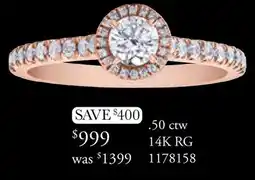 Charm Diamond Glacier Fire 10K Rose Gold 0.50CTW Diamond Ring offer