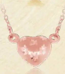 Charm Diamond 10K Rose Gold 18 Heart Diamond Cut Necklace offer