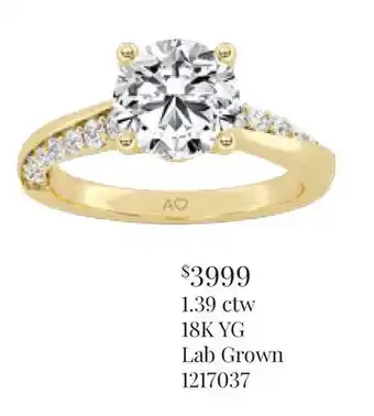 Charm Diamond Above Love Lab Grown 1.40CTW Diamond Bridal Ring in 18K Yellow Gold offer