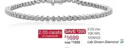 Charm Diamond New Brilliance 10K White Gold Lab Grown 2.05CTW Diamond Tennis Bracelet offer