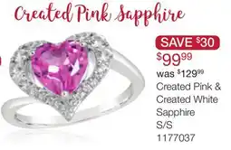 Charm Diamond Sterling Silver Created Pink & Created White Sapphire Heart Ring offer