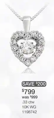 Charm Diamond Dancing Diamonds 10K White Gold Canadian 0.33CTW Diamond Pendant offer