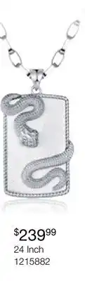 Charm Diamond Sterling Silver Cubic Zirconia Snake 24 Pendant offer