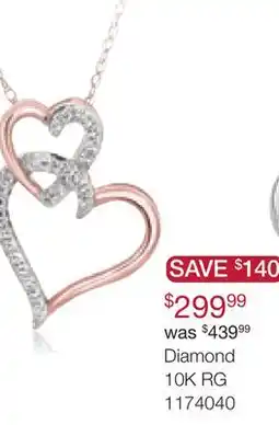 Charm Diamond 10K Rose Gold Diamond Heart Pendant offer