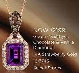 Charm Diamond Le Vian 14K Strawberry Gold Grape Amethyst & 0.63CTW Diamond Pendant offer