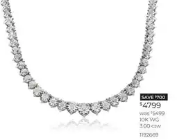 Charm Diamond New Brilliance 10K White Gold Lab Grown 2.96CTW Diamond Necklace offer